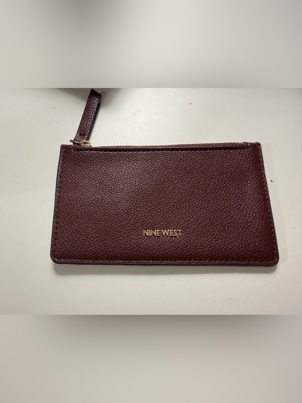 Nine West Burgundy Card & Key Zip Pouch
